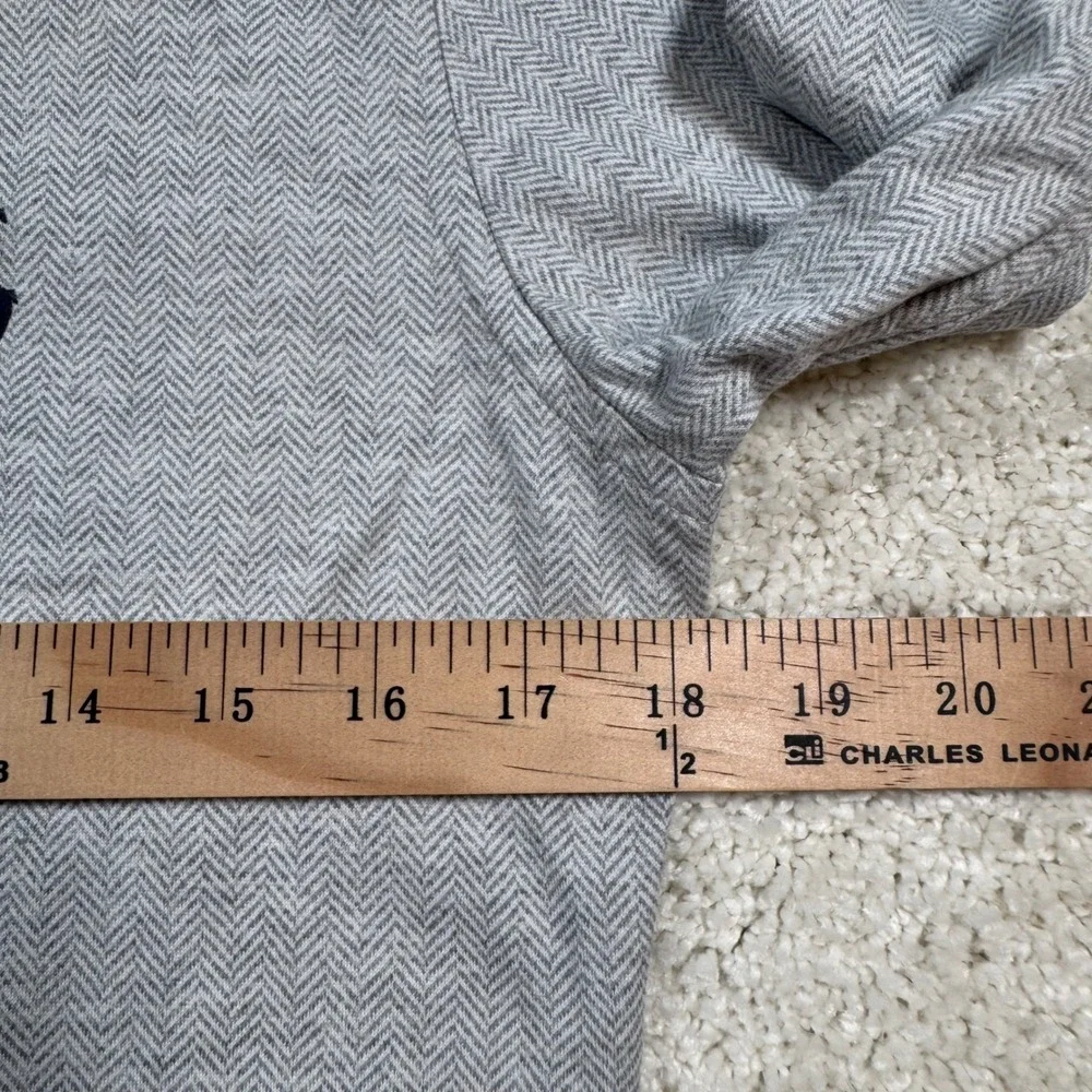 Polo Ralph Lauren Knit Dress Shirt Mens S Grey Herringbone Long Sleeve Cotton